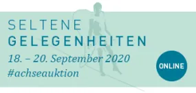 Text lautet Seltene Gelegenheiten 18.-20.09.2020 achseauktion online