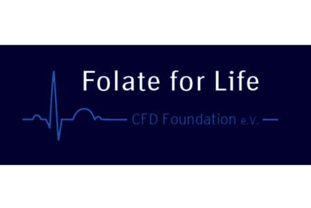 Logo der CFD Foundation mit Herzfrequenzlinie und Text 'Folate for Life' sowie 'CFD Foundation e.V.'.