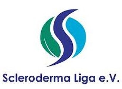 Logo der Scleroderma Liga e.V. mit stilisiertem S in Blau- und Grüntönen, darunter der Text 'Scleroderma Liga e.V.'