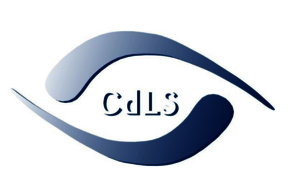 Logo des Arbeitskreises Cornelia-de-Lange-Syndrom e.V. Logo der Selbsthilfegemeinschaft mit stilisiertem Auge und den Buchstaben 'CdLS' zwischen den angedeuteten Lidern