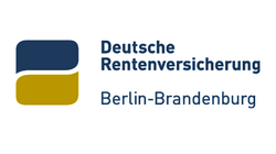 Logo Deutsche Rentenversicherung Berlin-Brandenburg Logo der Deutschen Rentenversicherung Berlin-Brandenburg mit zwei übereinanderliegenden abgerundeten Rechtecken in Blau und Grün und dem Schriftzug daneben