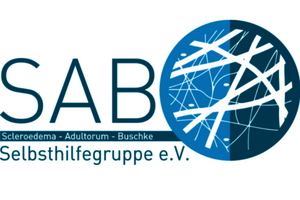 Logo der Selbsthilfegruppe Scleroderma Adultorum Buschke mit stilisiertem blauen Kreis und weißen Linien.