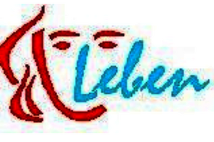 Abstrakte Figur aus roten und blauen Segmenten mit ausgestrecktem rechten Arm auf ovaler Fläche.