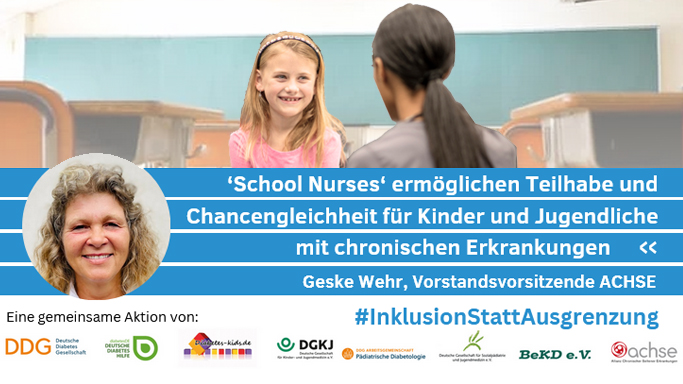 Geske Wehr von der ACHSE sagt: School Nurses ermöglichen Teilhabe und Chancengleichheit für Kinder und Jugendliche mit chronischen Erkrankungen