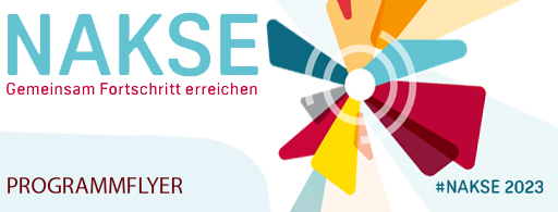 Bunte Grafik NAKSE wirbt für Programmflyer